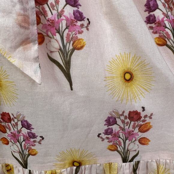 Borgo de Nor Pink Floral Ruffle Cotton Voile LouLou Dress Size US 6 NWT Romantic - Picture 6 of 12